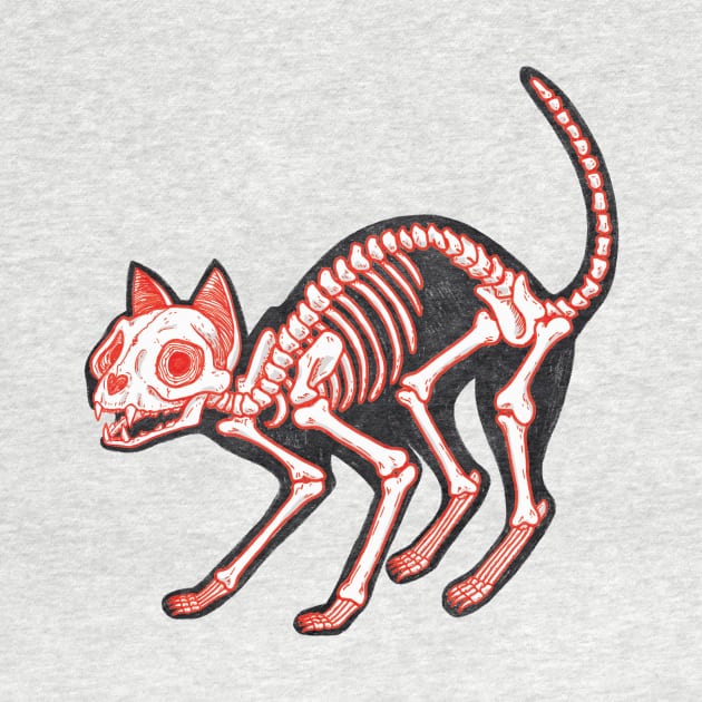 Cute Skeleton Cat by lunarwaveee